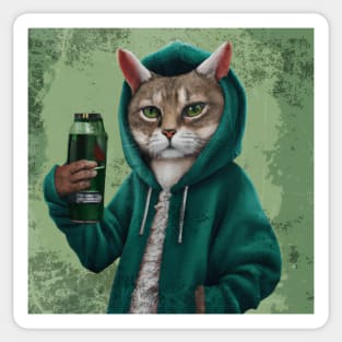 Cat celebrate the St Patrick Day Sticker